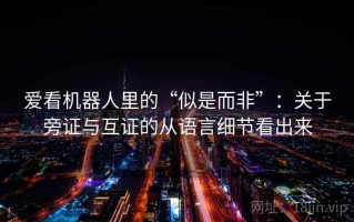 爱看机器人里的“似是而非”：关于旁证与互证的从语言细节看出来