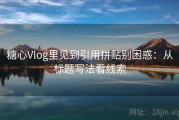 糖心Vlog里见到引用拼贴别困惑：从标题写法看线索