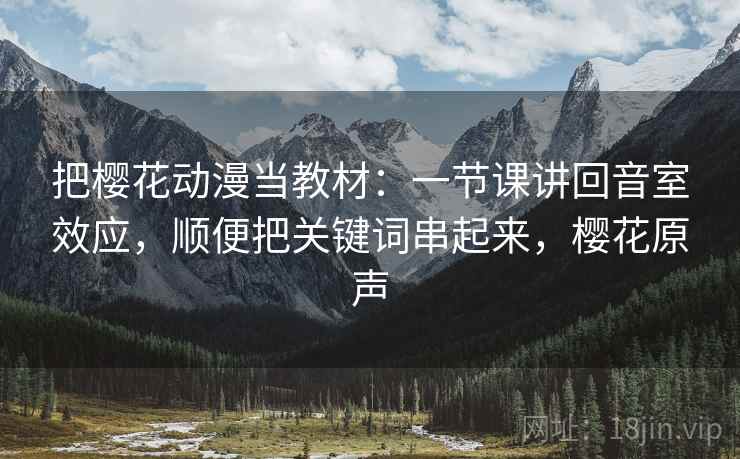把樱花动漫当教材：一节课讲回音室效应，顺便把关键词串起来，樱花原声
