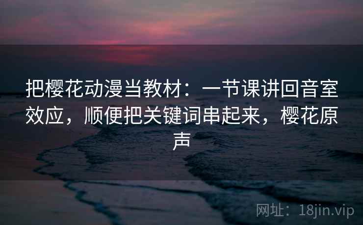 把樱花动漫当教材：一节课讲回音室效应，顺便把关键词串起来，樱花原声